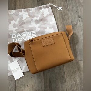 Sold ❌Dagne Dover Micah Camel Brown Crossbody camera bag neoprene adjustable